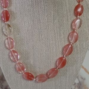 Necklace Oval Tourmaline Beads & Earrings Handmade